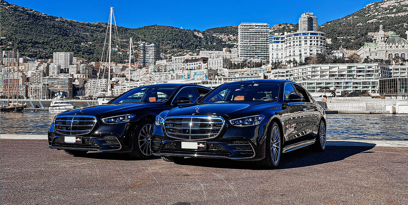 Chauffeur driven Mercedes near Monte Carlo Casino