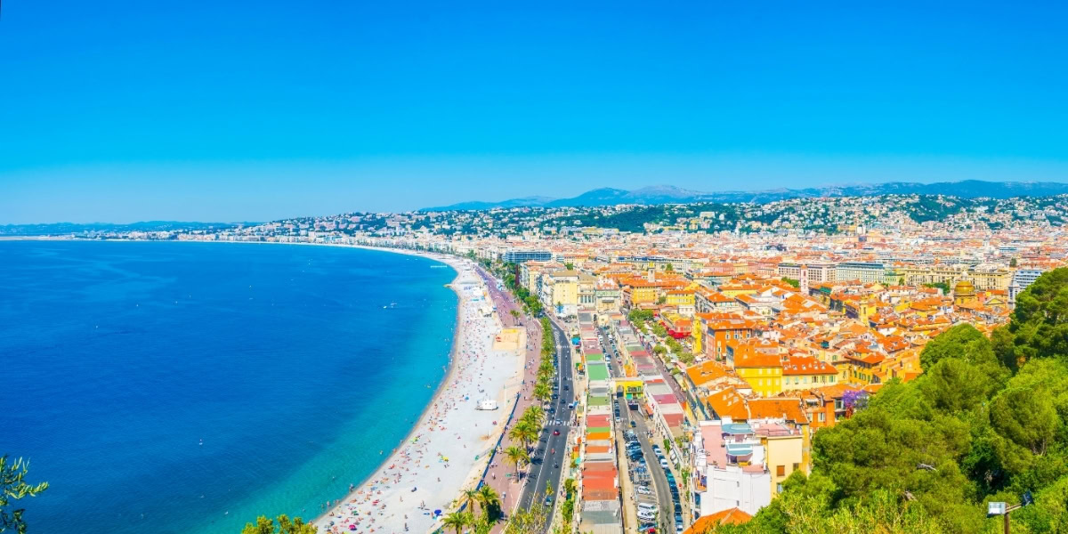 Promenade des Anglais in Nice on French Riviera